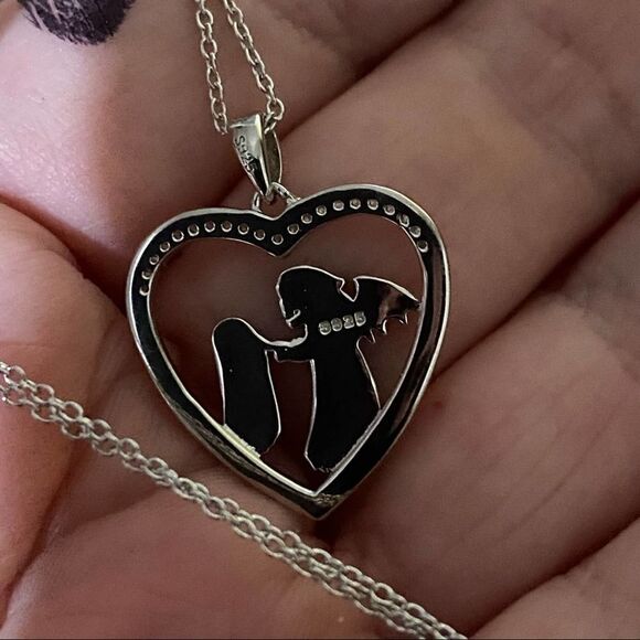 Skull & Ghost Sterling Silver CZ Necklace - Picture 4 of 4